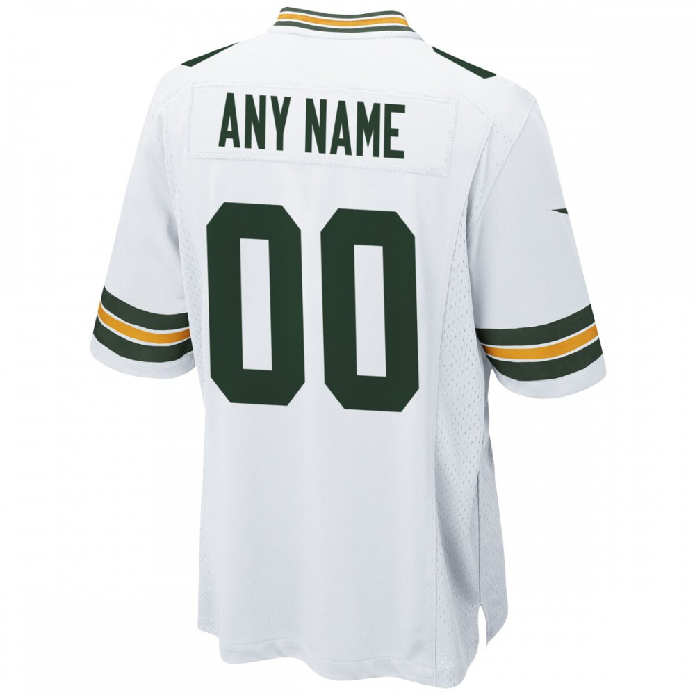 Green Bay Packers Nike Custom Game Jersey - White-Profan Arena